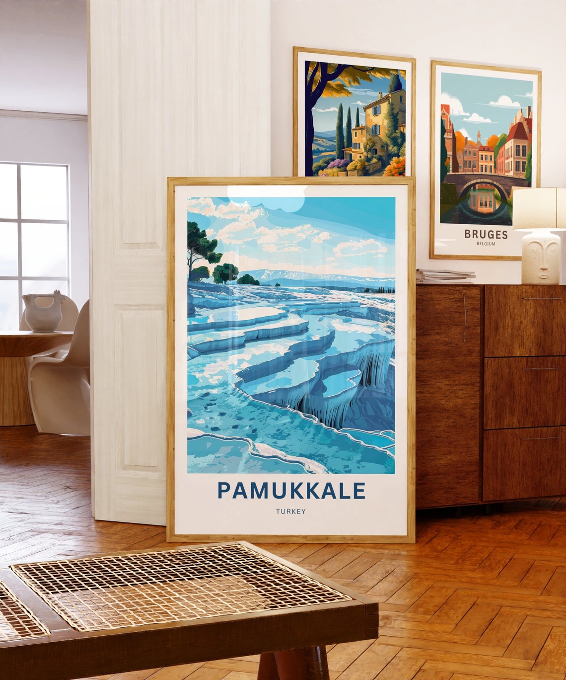 Pamukkale White Terrace Pools Valley View Turkey Travel Poster Decor - Image 5