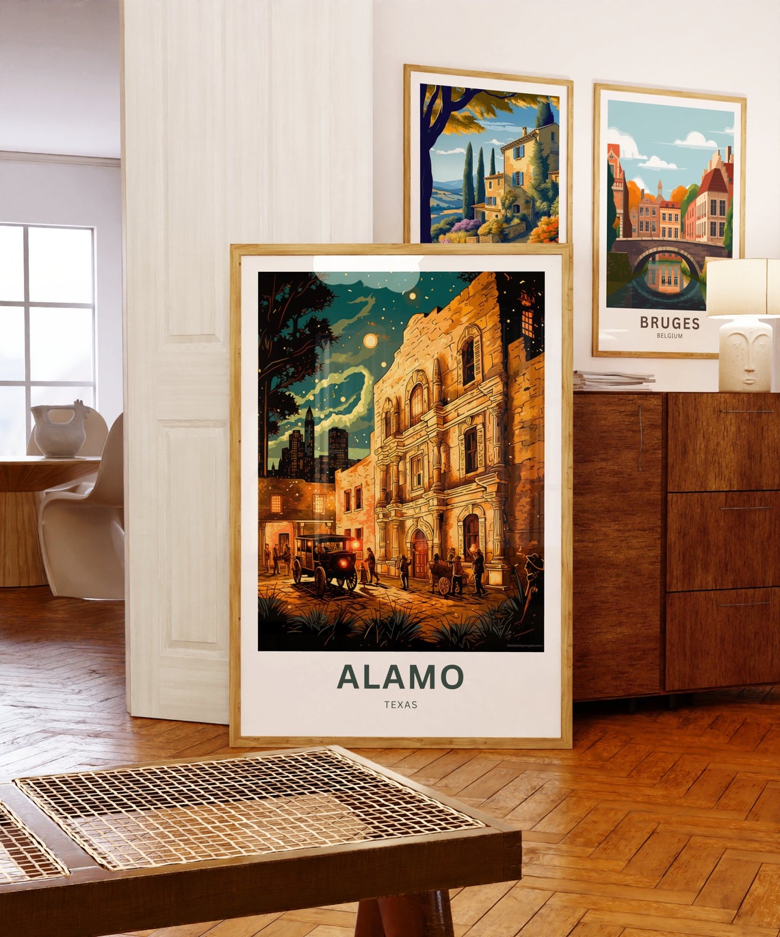 Alamo Texas Historic Night Mission San Antonio Travel Poster - Image 5