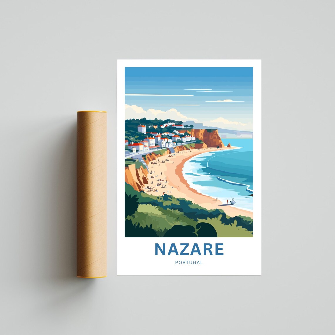 Nazare Travel Poster, Portugal Wall Art - Image 4