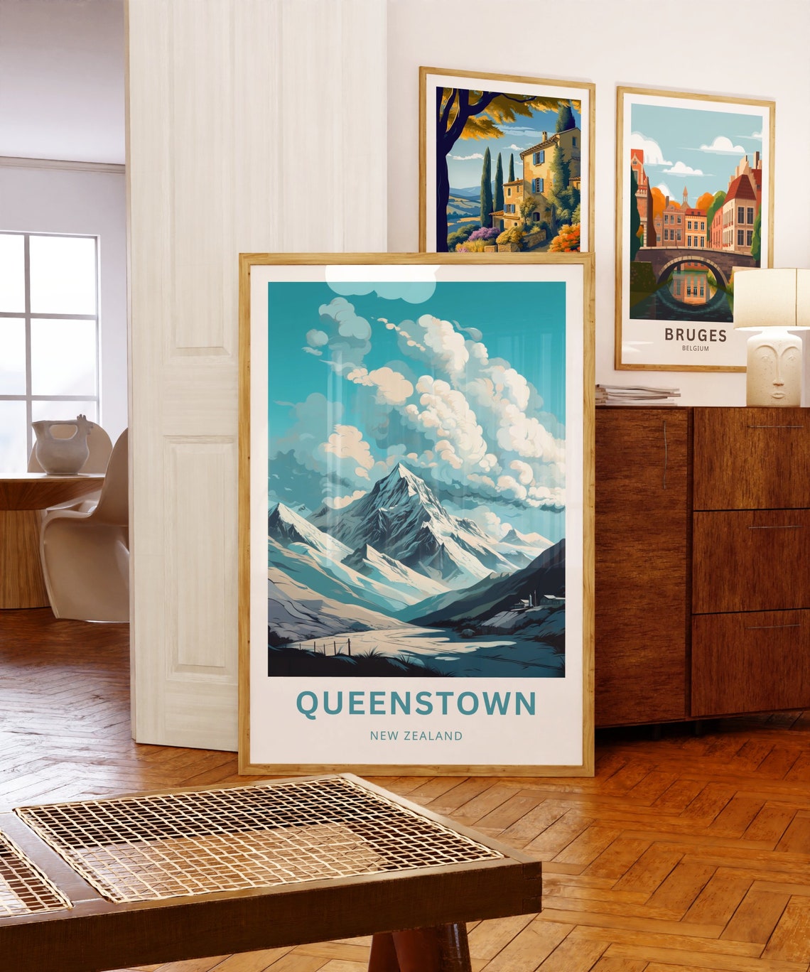 Queenstown New Zealand Snow Peaks Dramatic Clouds Mountain Poster - Image 5