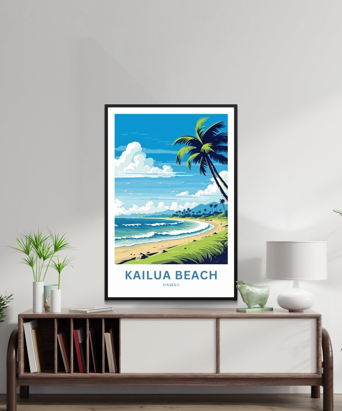 Kailua Beach Hawaii Ocean Waves Personalized Travel Wall Print - Image 3