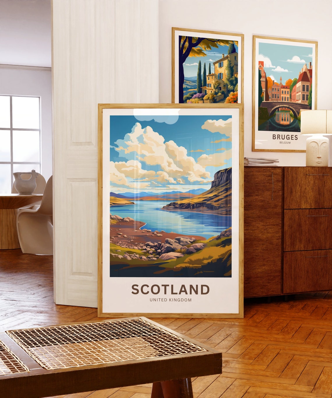 Scotland United Kingdom Highland Loch Shoreline Cliffs Poster - Image 5