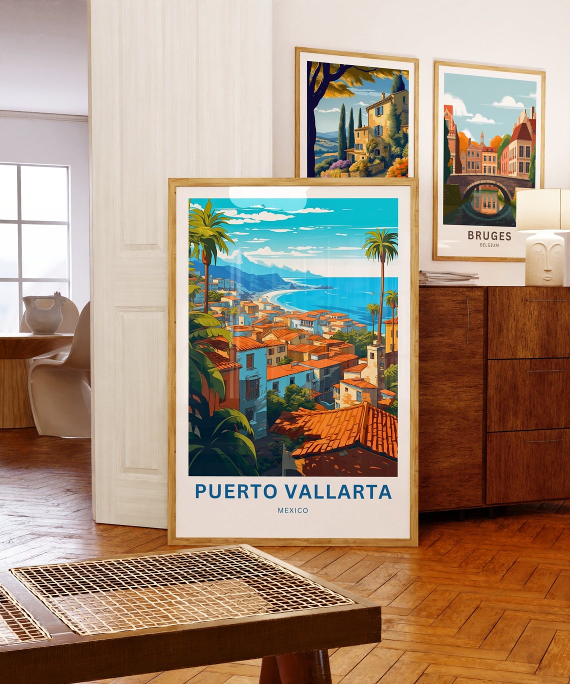 Puerto Vallarta Travel Print Puerto Vallarta Poster Mexico Wall Art Framed Present Gift Mexico Decor Present Customize Your Text - Image 5