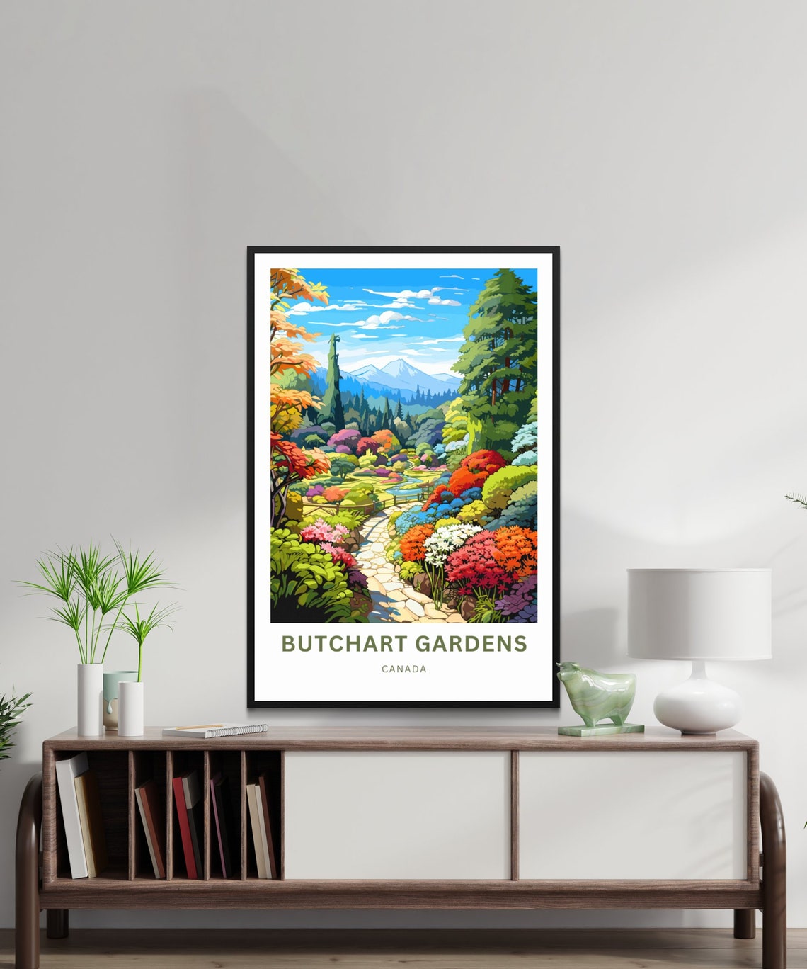 Butchart Gardens Canada Vibrant Floral Garden Walkway Poster - Image 2