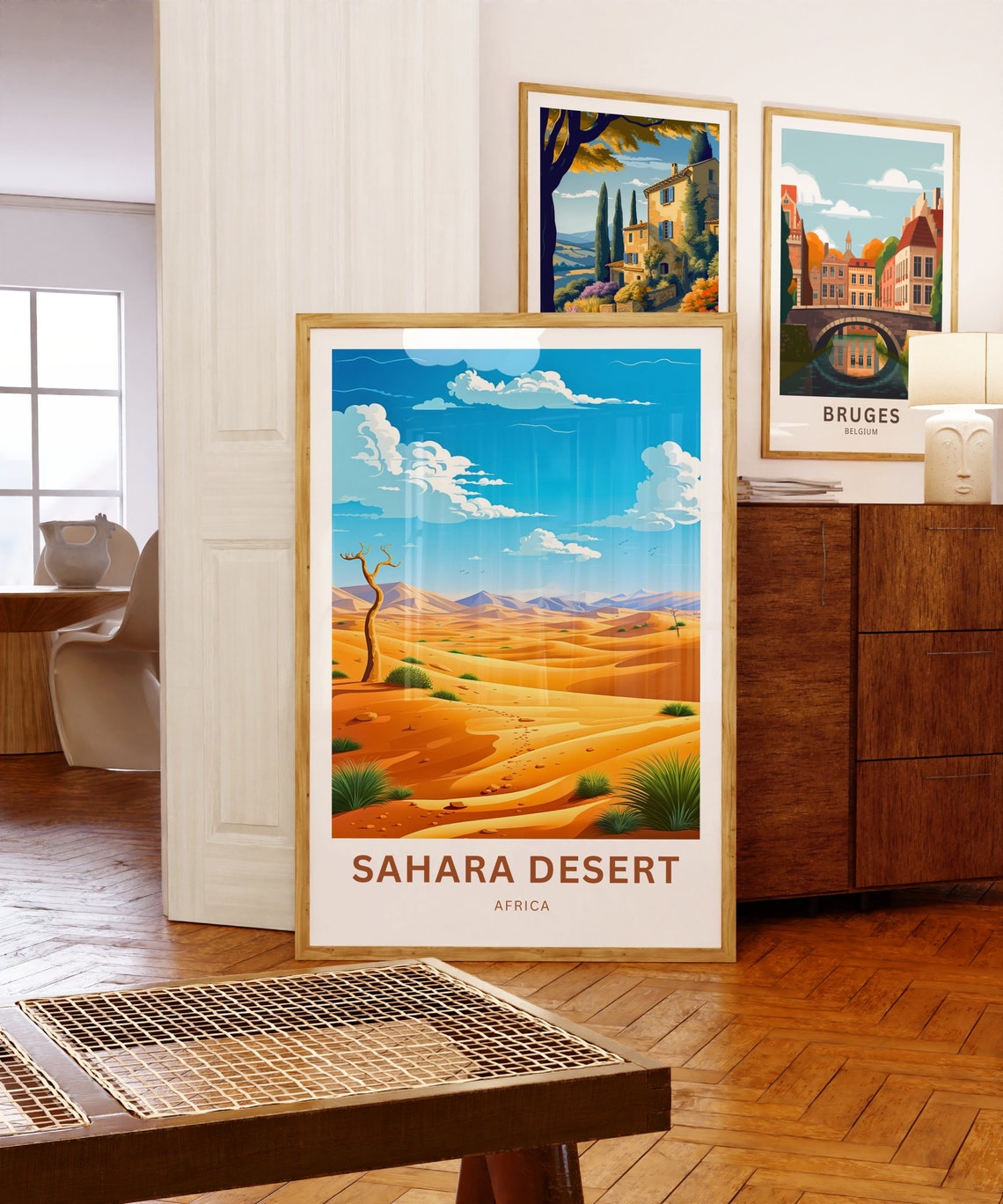 Sahara Desert Africa Camel Caravan Personalized Custom Text Poster - Image 5