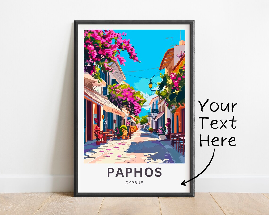 Paphos Travel Poster, Cyprus Wall Art Print - Image 2