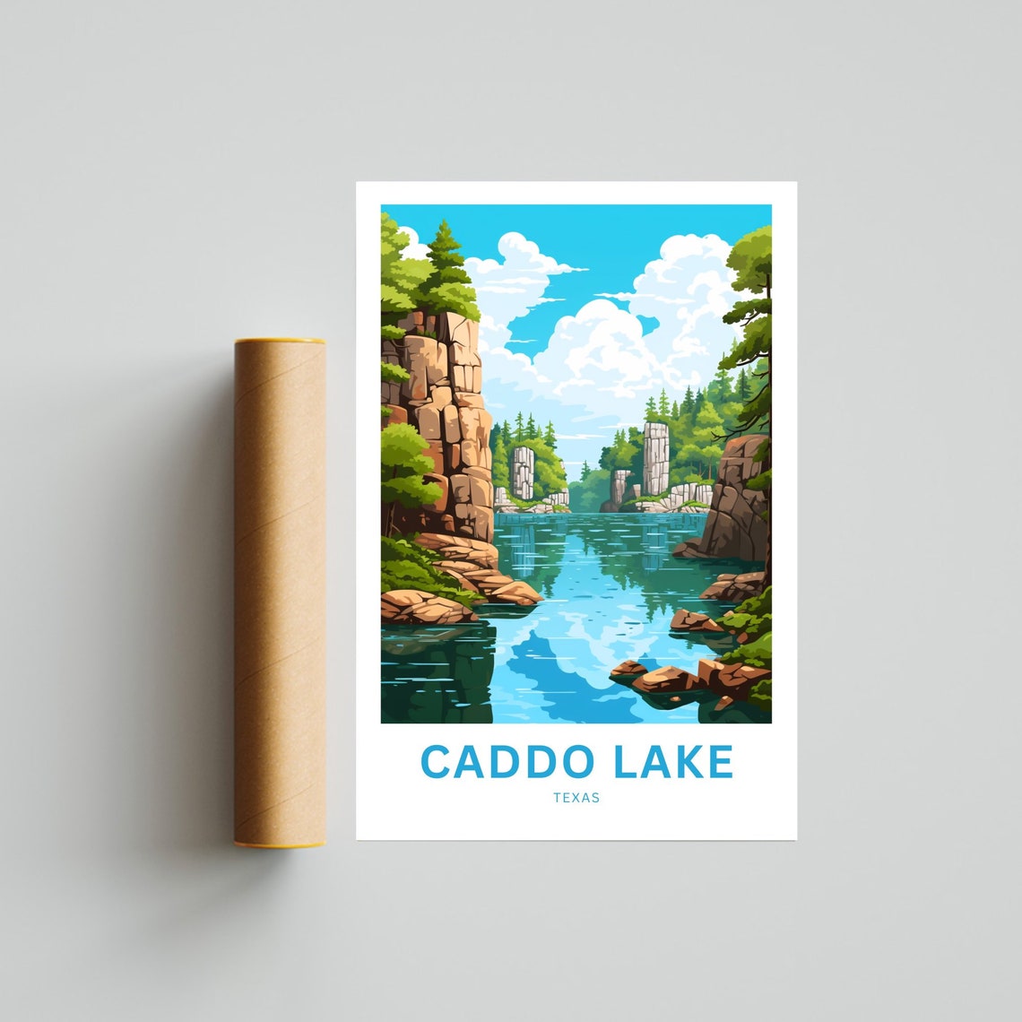 Caddo Lake Texas Personalized Travel Poster with Custom Text - Image 4
