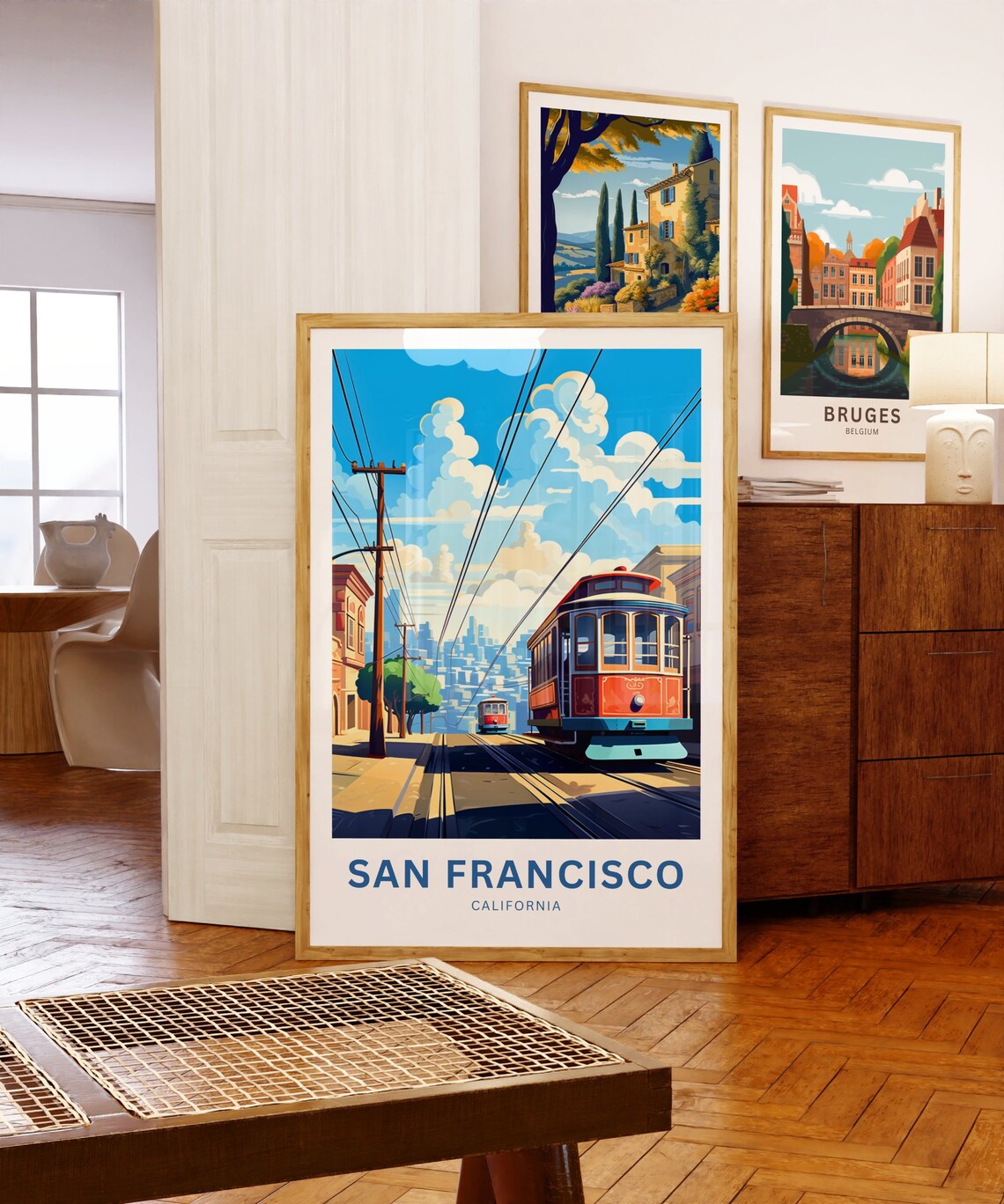 San Francisco California Cable Cars Personalized Travel Poster - Image 5