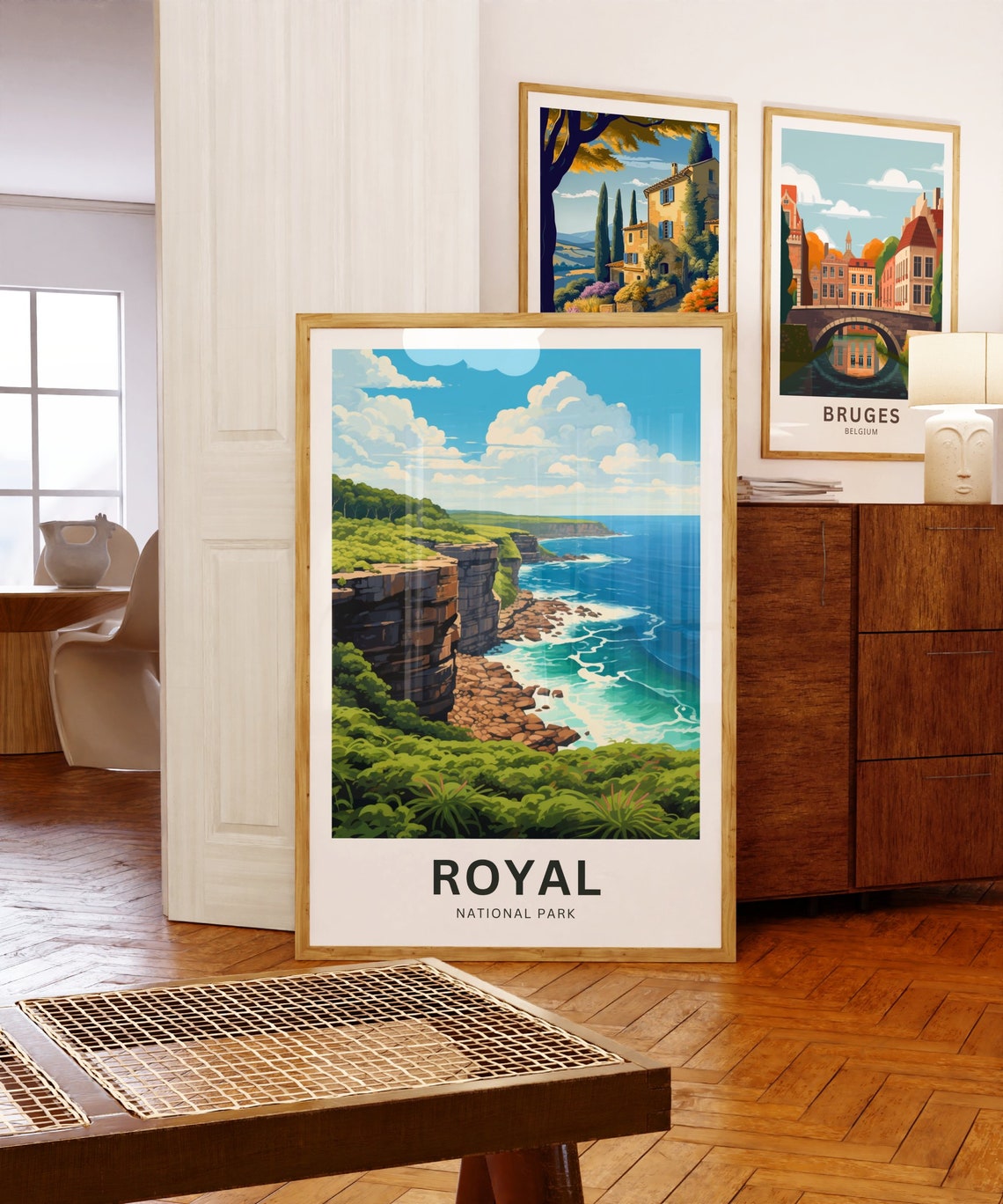 Royal National Park Lush Coastal Cliffs Illustrated Travel Poster - Image 5
