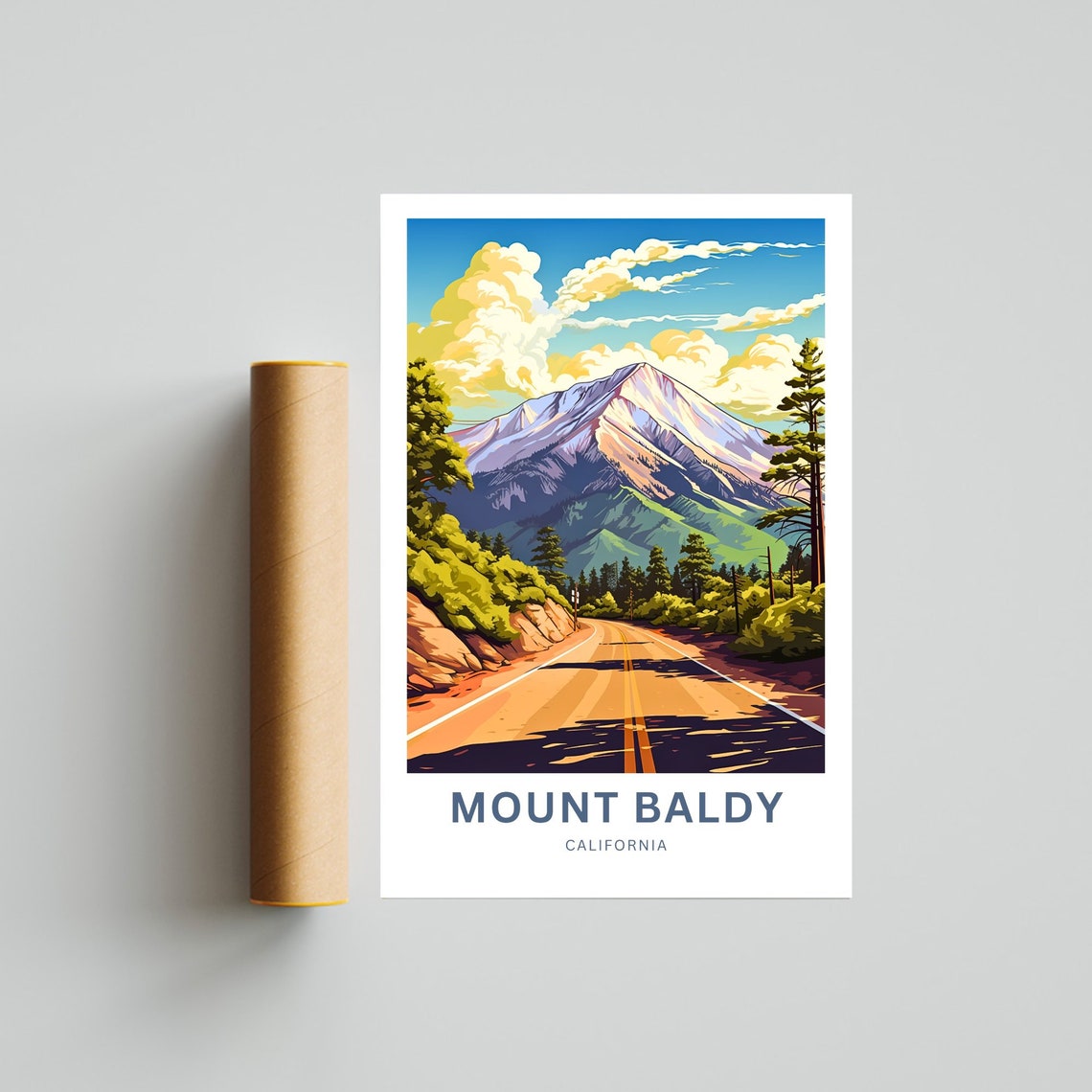 Mount Baldy California Mountain Road Valley Personalized Travel Poster - Image 4