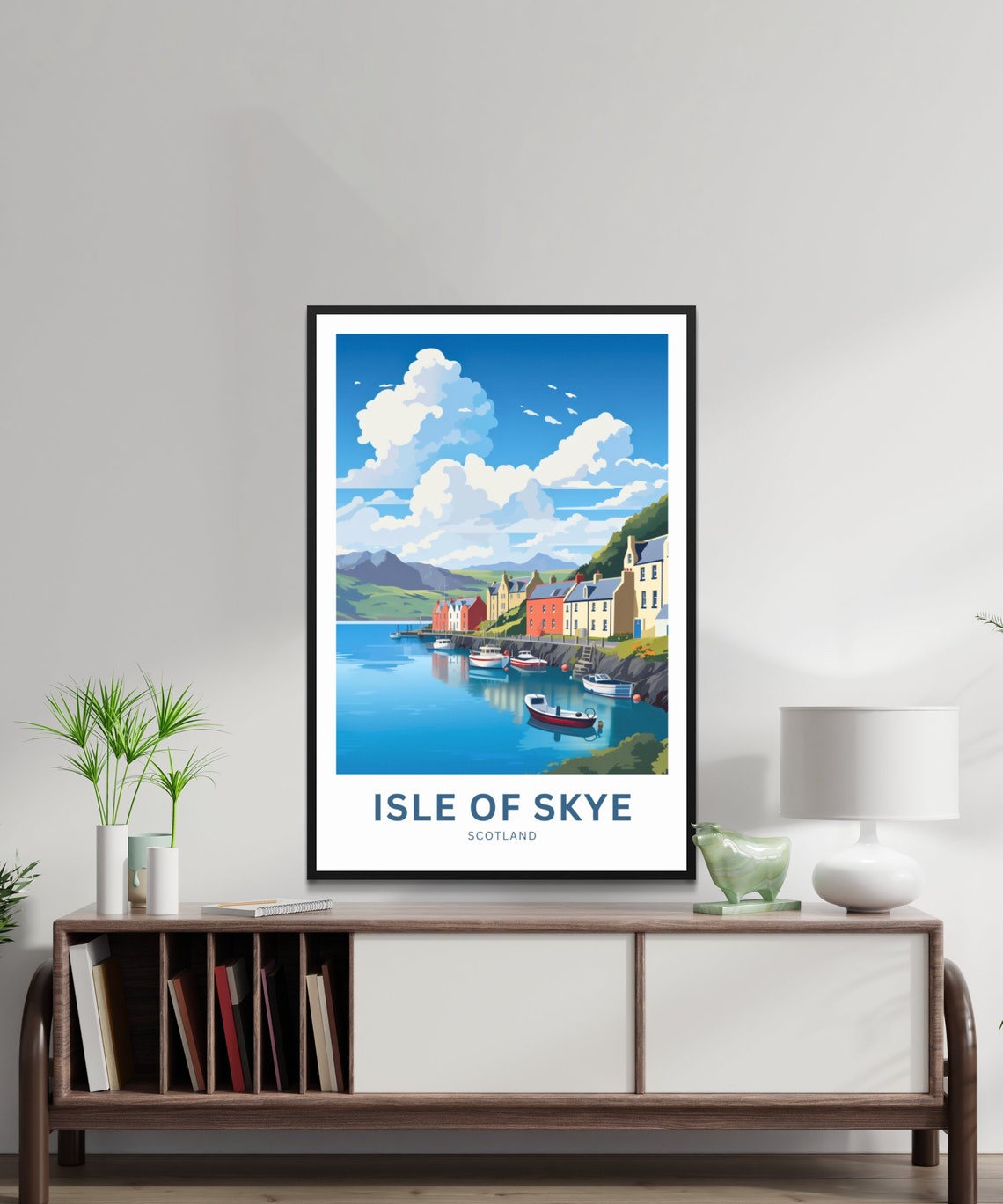Isle of Skye Scotland Harbor Personalized Custom Text Poster - Image 3