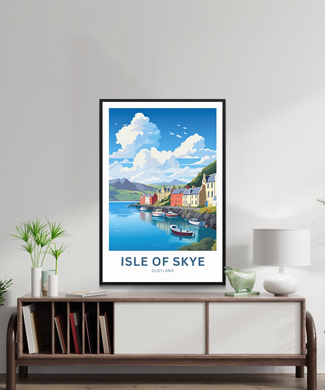 Isle of Skye Scotland Harbor Village Boats Vintage Travel Poster - Image 3