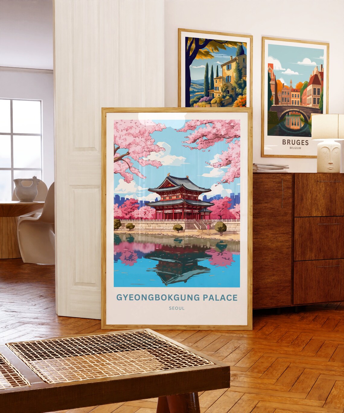 Gyeongbokgung Palace Seoul Cherry Blossom Customizable Travel Poster - Image 5