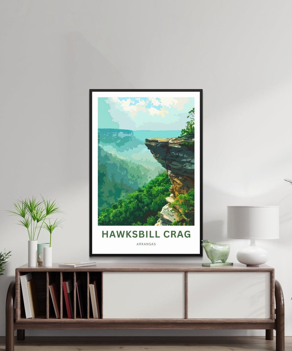 Personalized Hawksbill Crag Arkansas Misty Bluff Scenic Travel Poster - Image 2