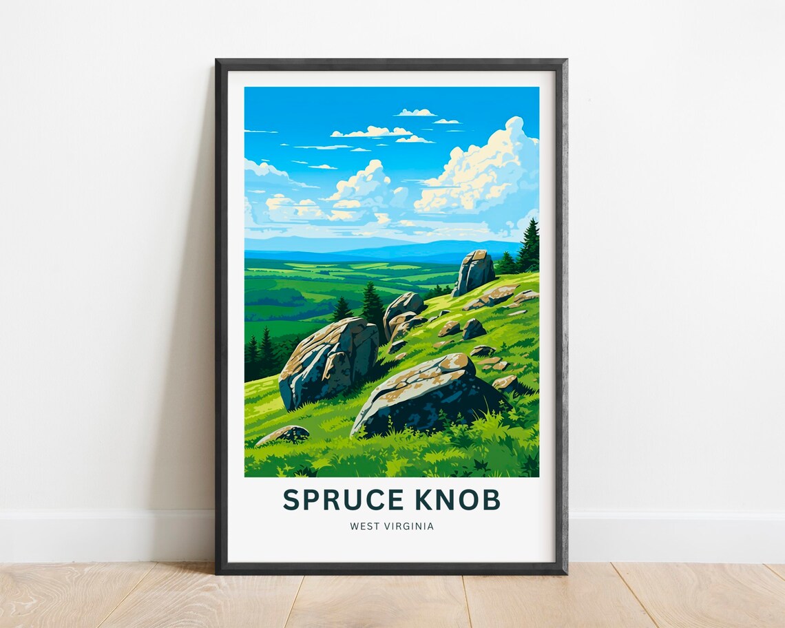 Spruce Knob Travel Poster, West Virginia Landscape