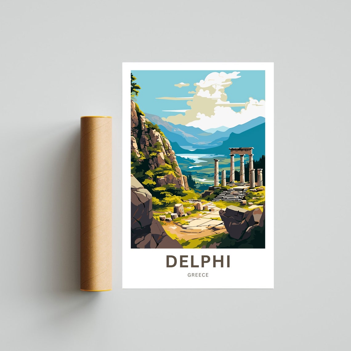 Delphi Greece Ancient Temple Ruins Personalized Travel Poster - Image 4