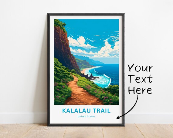 Kalalau Trail Hawaii Personalized Na Pali Coast Travel Poster