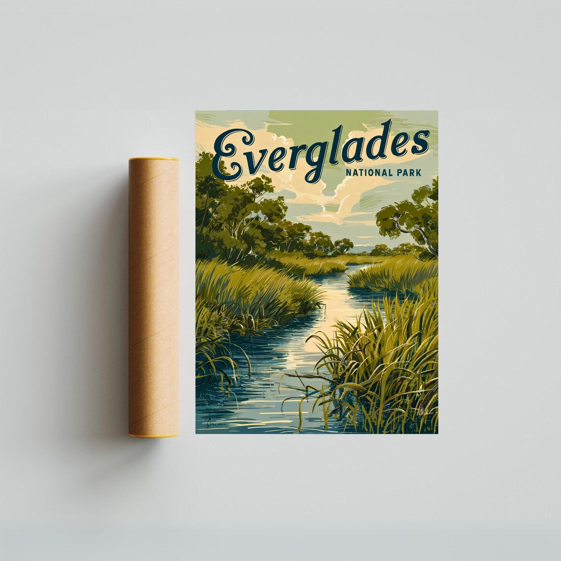 Everglades National Park Vintage Wetlands Wildlife River Poster - Image 4