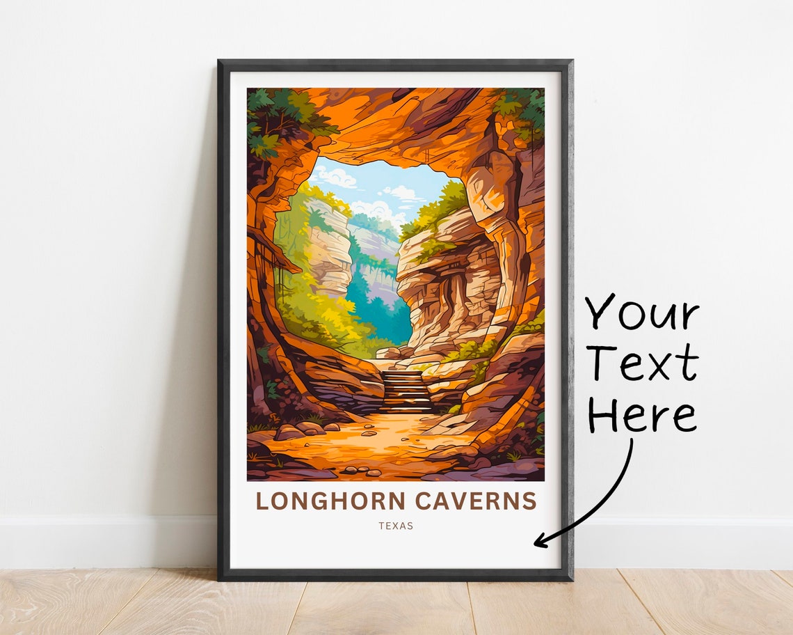 Longhorn Caverns Texas Custom Name Warm Desert Canyon Poster
