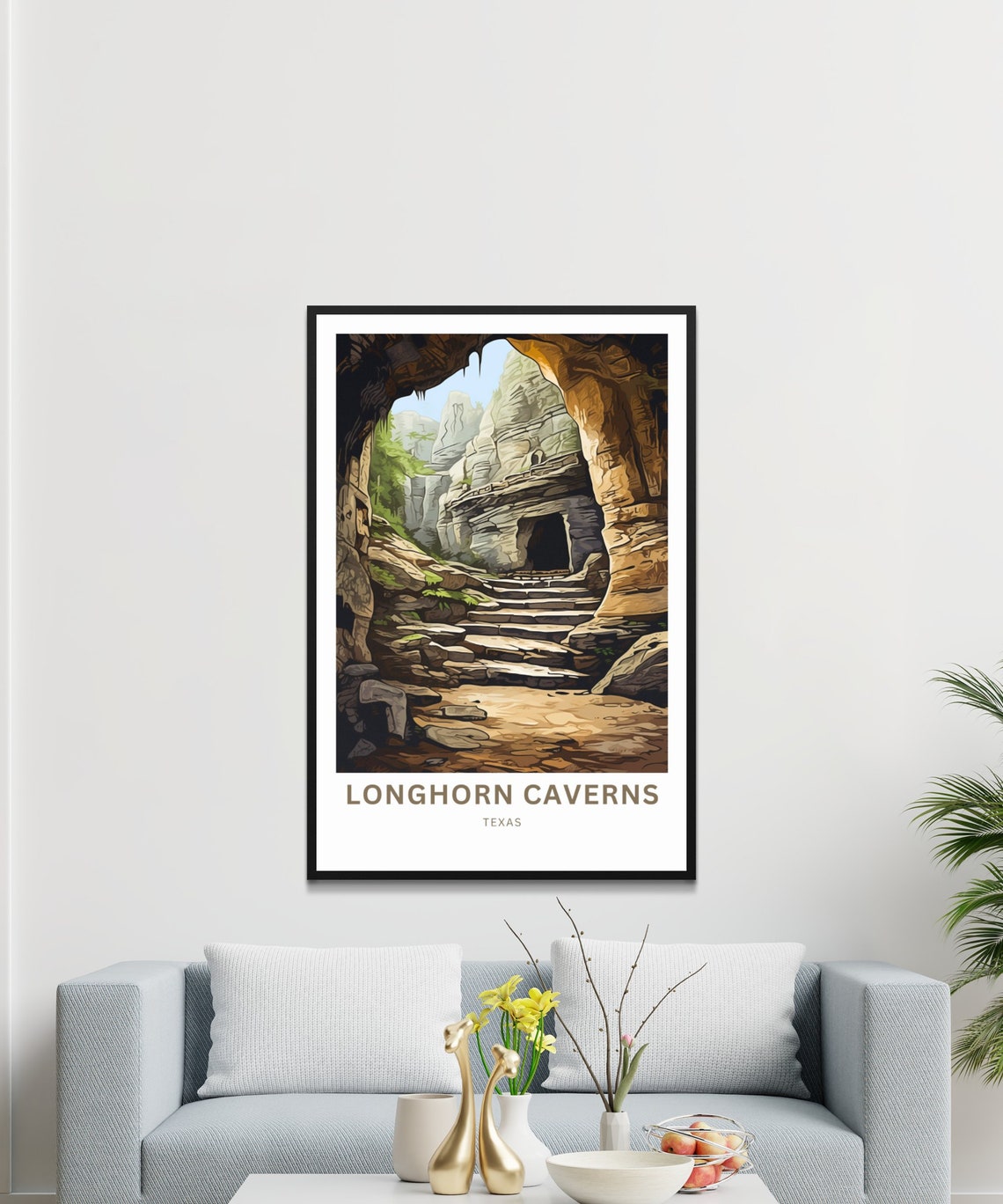Personalized Longhorn Caverns Texas Cavern Arch Rock View Poster - Image 3