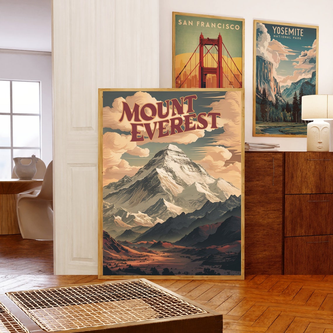 Mount Everest Rust Red Clouds Snow Summit Autumn Valley Poster - Image 5