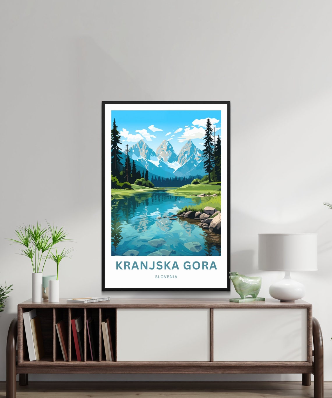 Kranjska Gora Slovenia Snowy Peaks Lake Reflection Travel Poster - Image 2