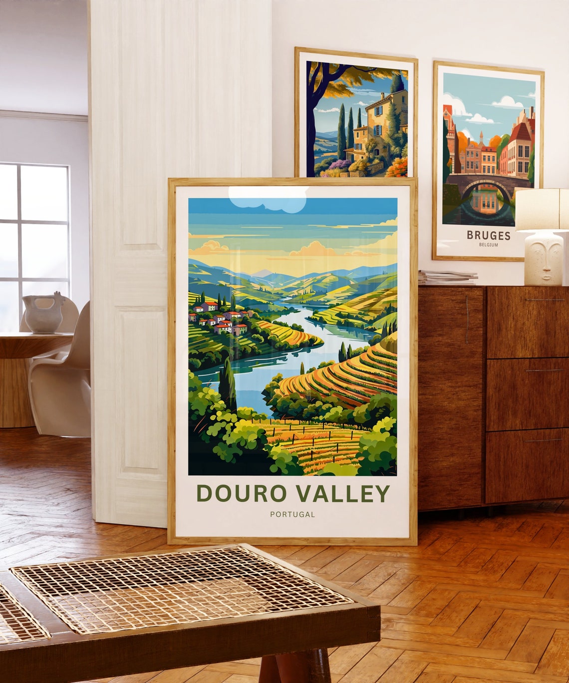 Douro Valley Portugal Riverside Village Vineyard View Poster - Image 5