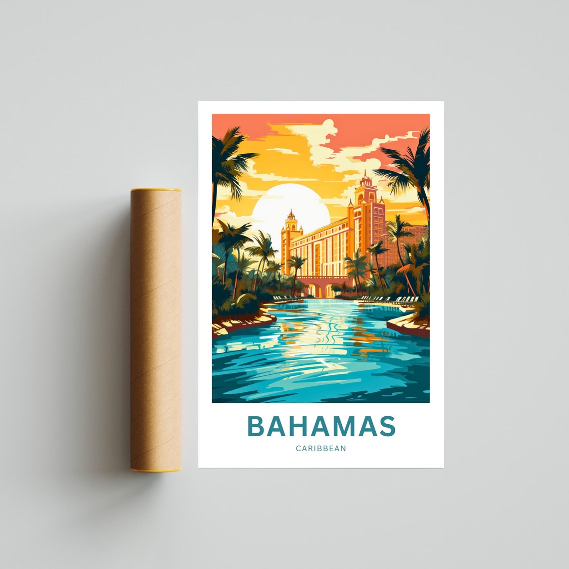 Bahamas Travel Print Bahamas Poster Caribbean Wall Art Framed Present Gift Caribbean Present - Image 4