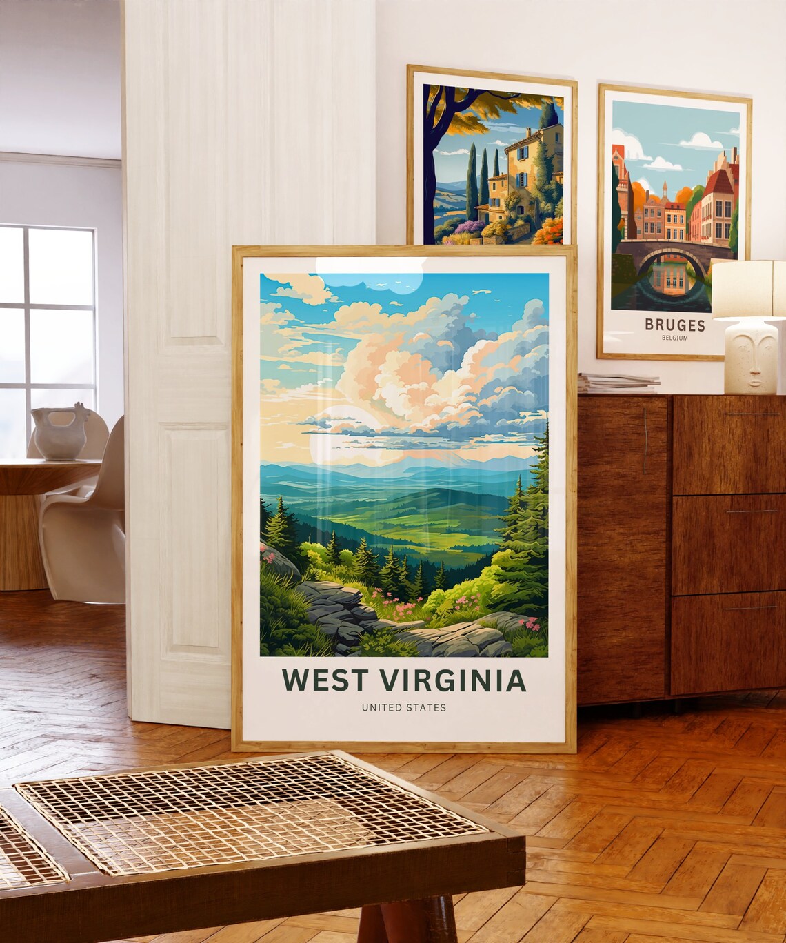 West Virginia Travel Poster, Custom Text Wall Art - Image 5