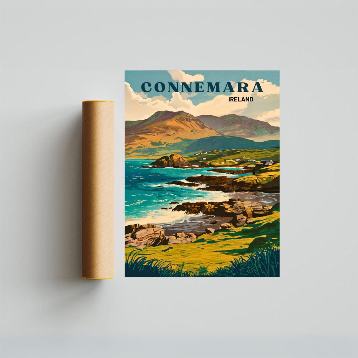 Connemara Ireland Rugged Coastline Vintage Rocky Cliffs Travel Poster - Image 4