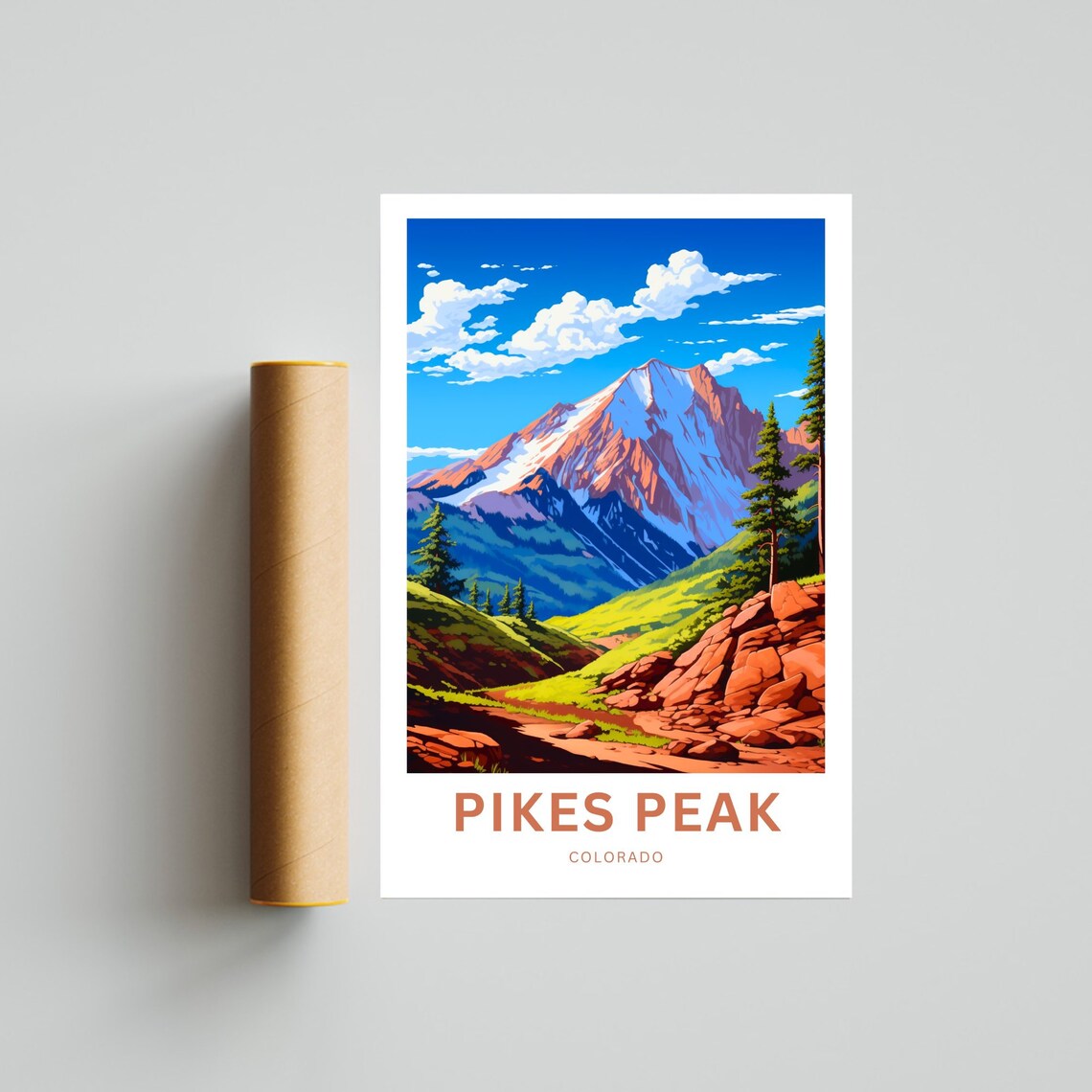 Pikes Peak Colorado Personalized Rocky Mountain Summit Travel Poster - Image 4