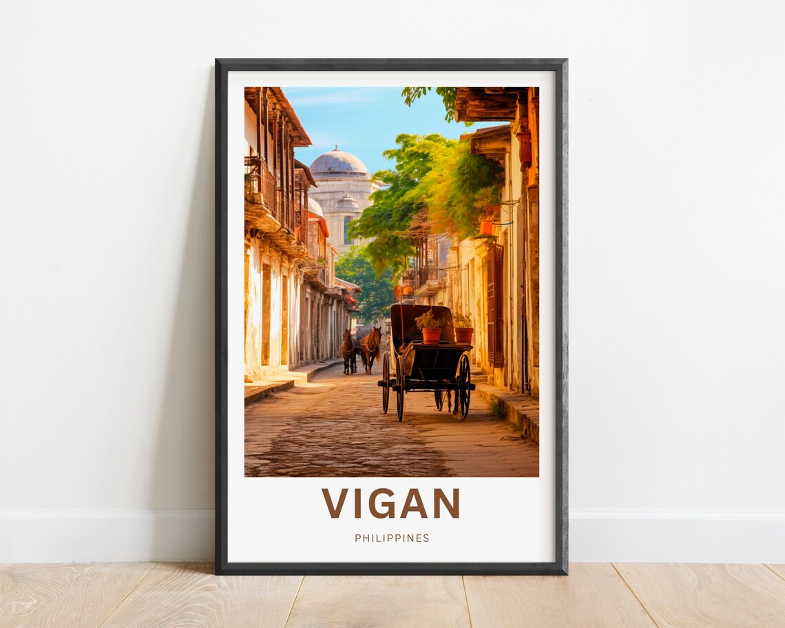 Vigan Philippines Calle Crisologo Heritage Street Travel Poster