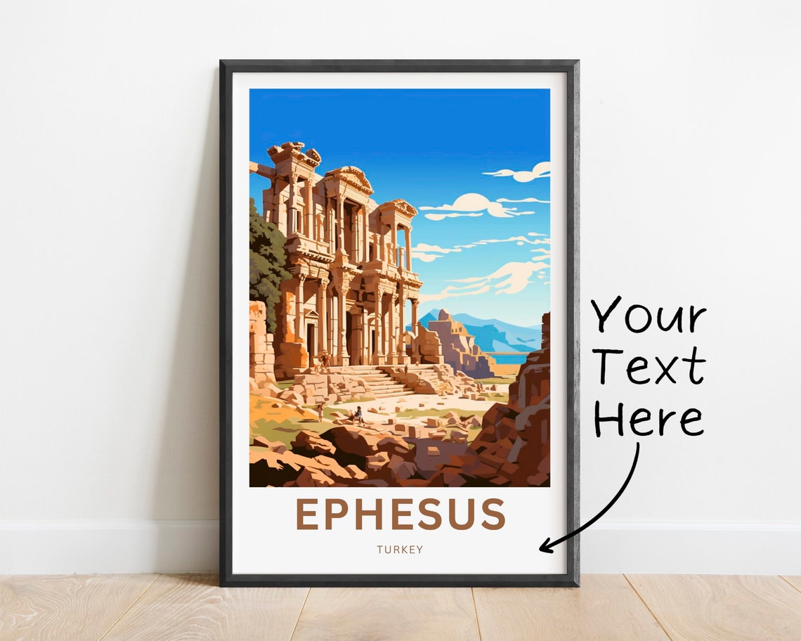 Personalized Ephesus Turkey Ancient Ruins Custom History Travel Poster