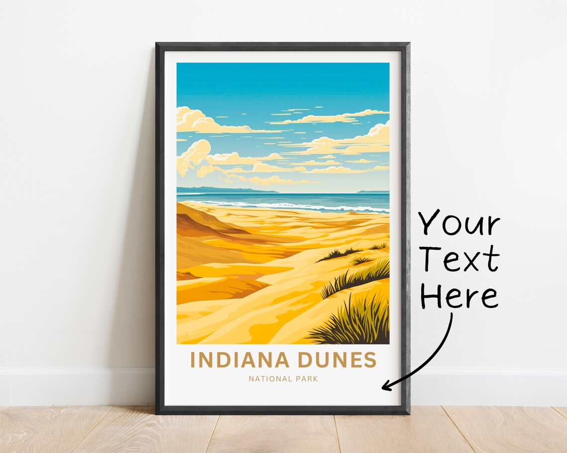 Indiana Dunes National Park Golden Dunes Lake Michigan Shore Poster - Image 2