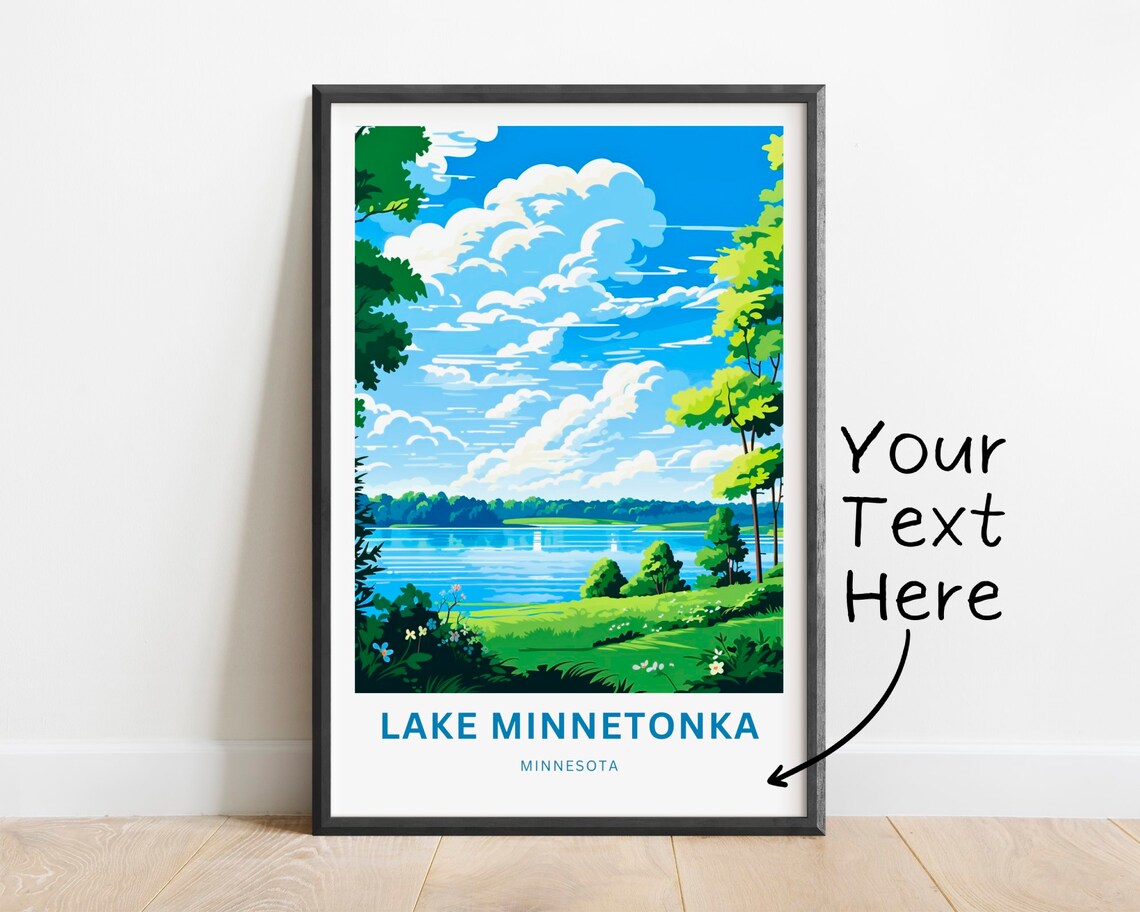 Lake Minnetonka Minnesota Summer Meadow Shoreline Scene Poster