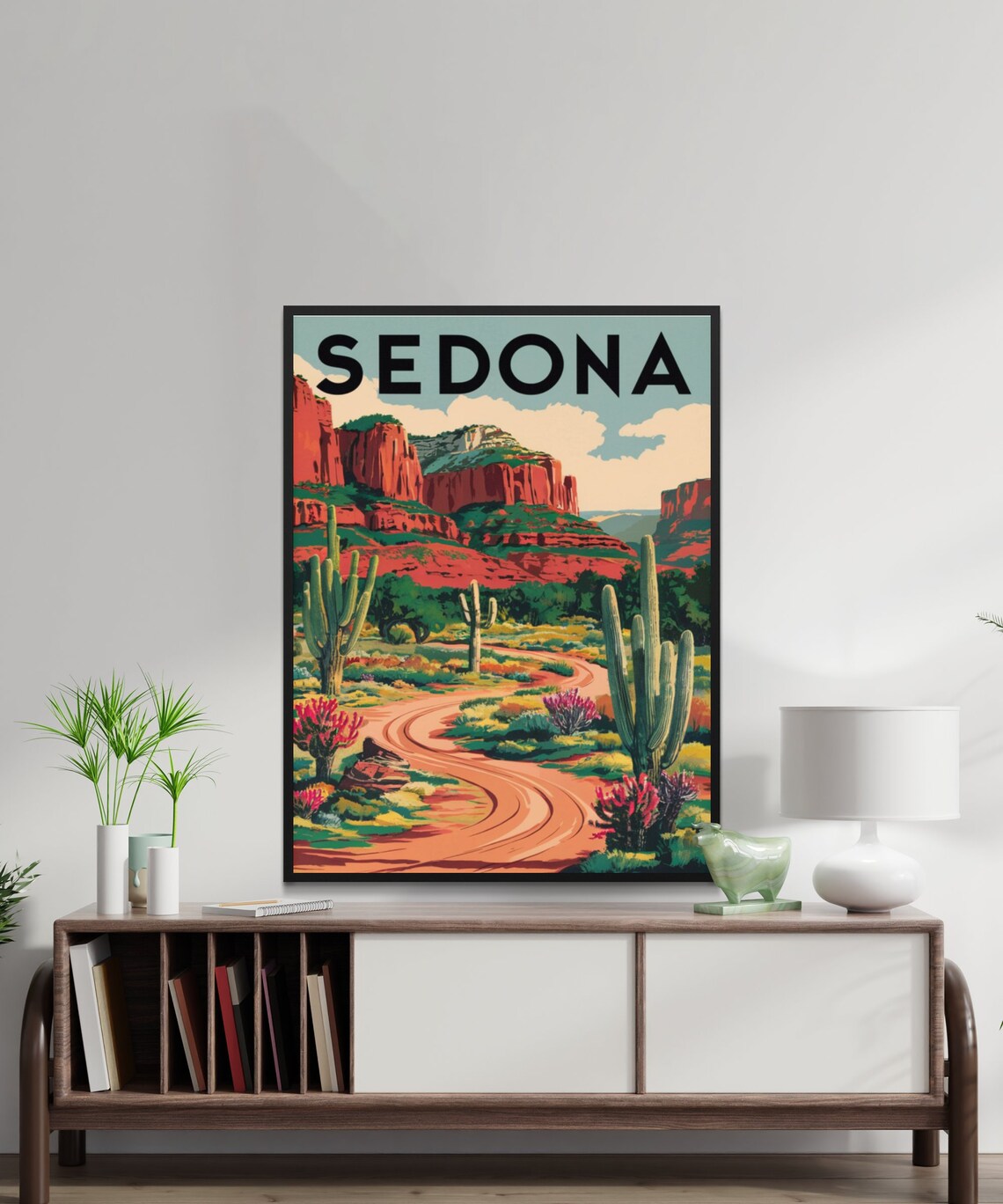 Sedona Arizona Desert Trail Saguaro Cacti Vintage Travel Poster - Image 4