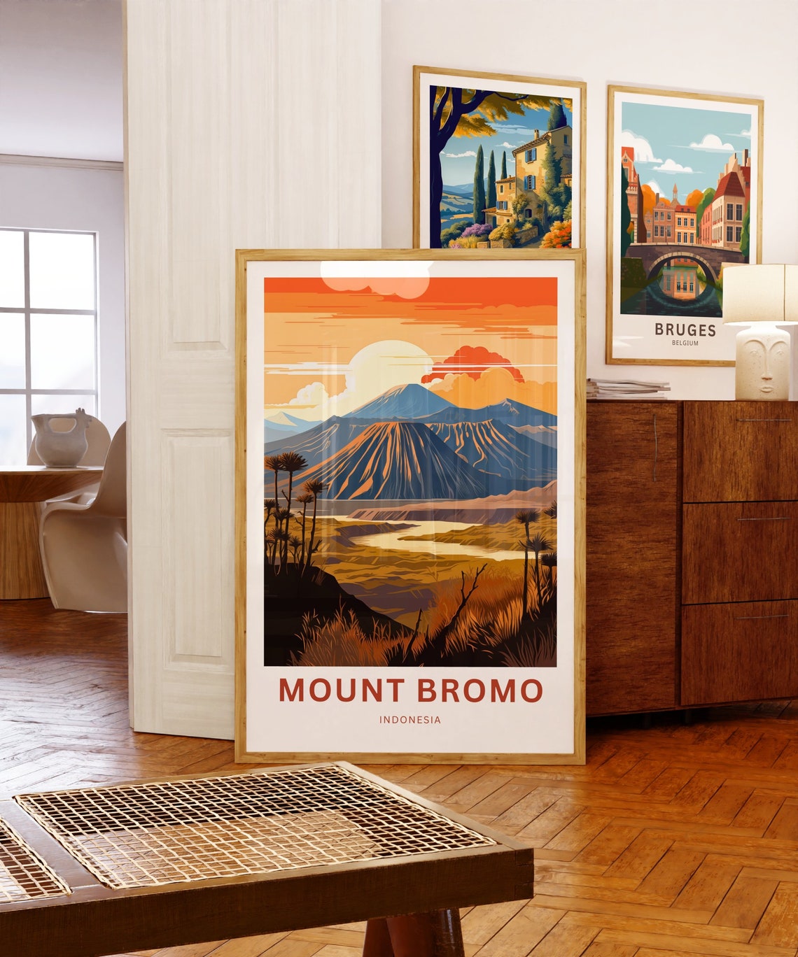 Personalized Mount Bromo Indonesia Golden Sunrise Custom Text Poster - Image 5