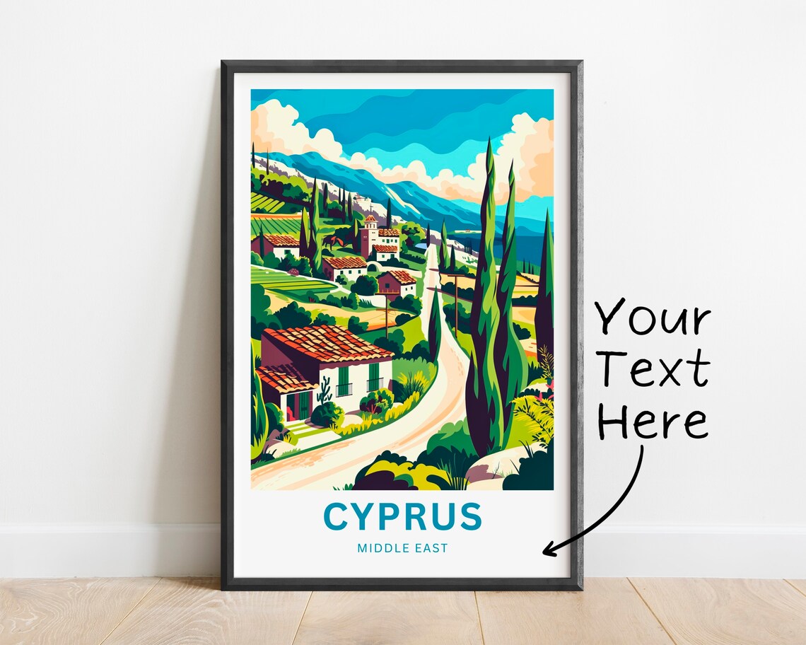 Cyprus Customize Your Text Travel Poster - Image 2