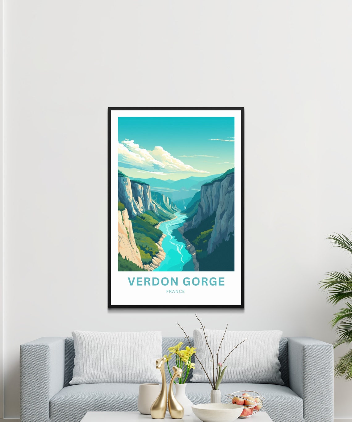 Verdon Gorge France Personalized Turquoise River Canyon Travel Poster - Image 3