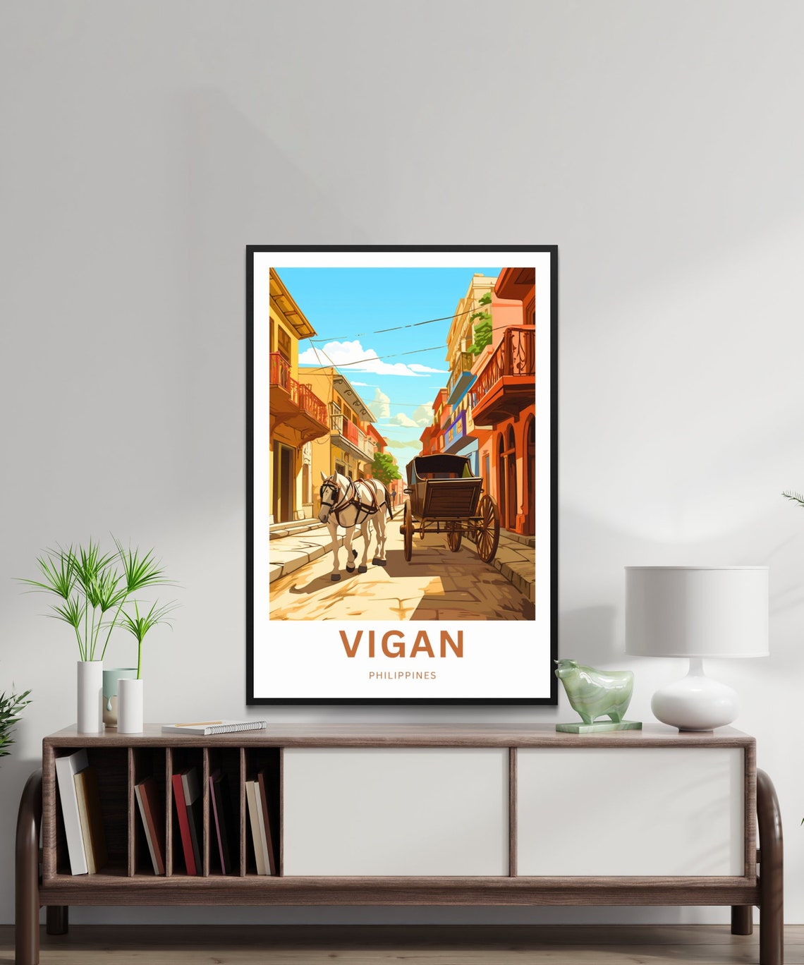 Vigan Philippines Kalesa Horse Carriage Heritage Travel Poster - Image 2