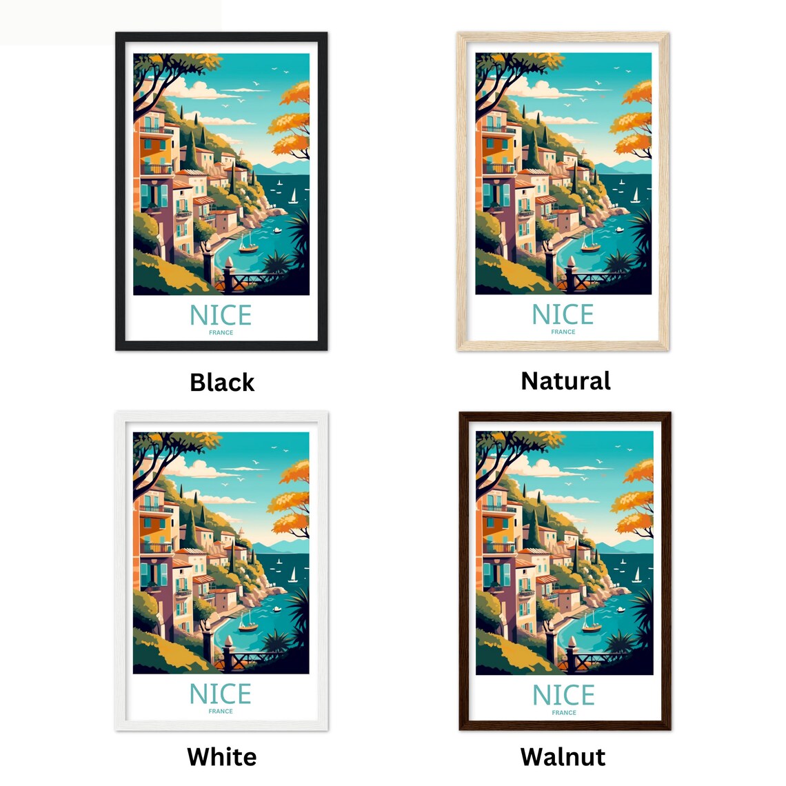 Nice France Travel Poster, French Wall Art Print - Image 3