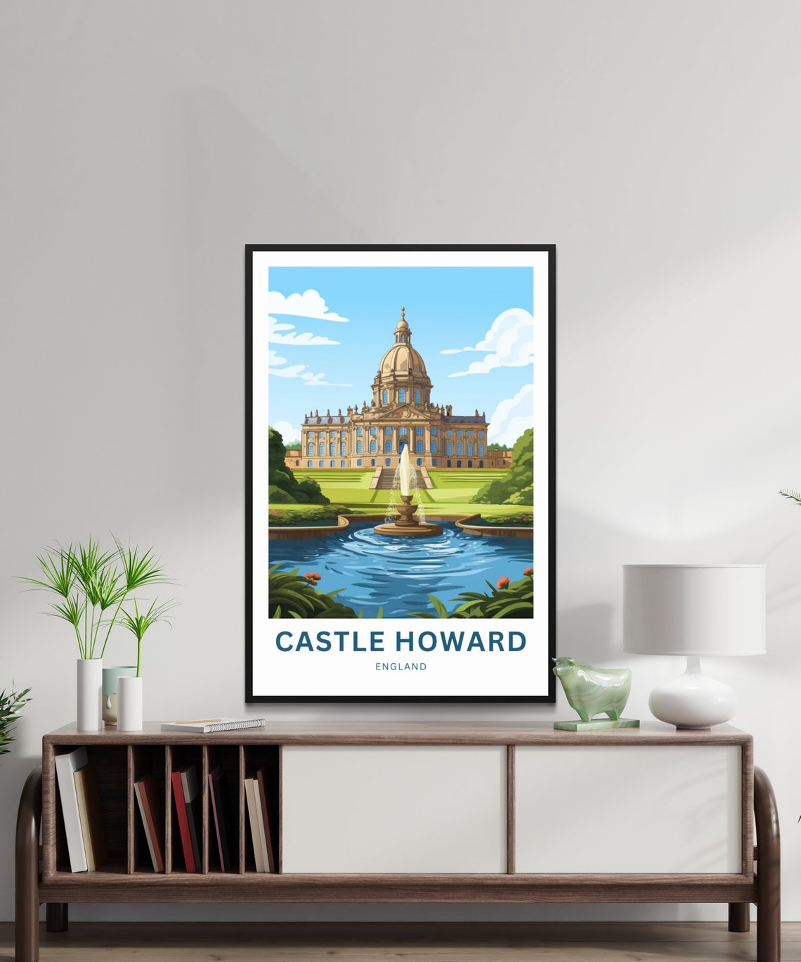 Personalized Castle Howard England Vintage Travel Poster Grand Estate - Image 2