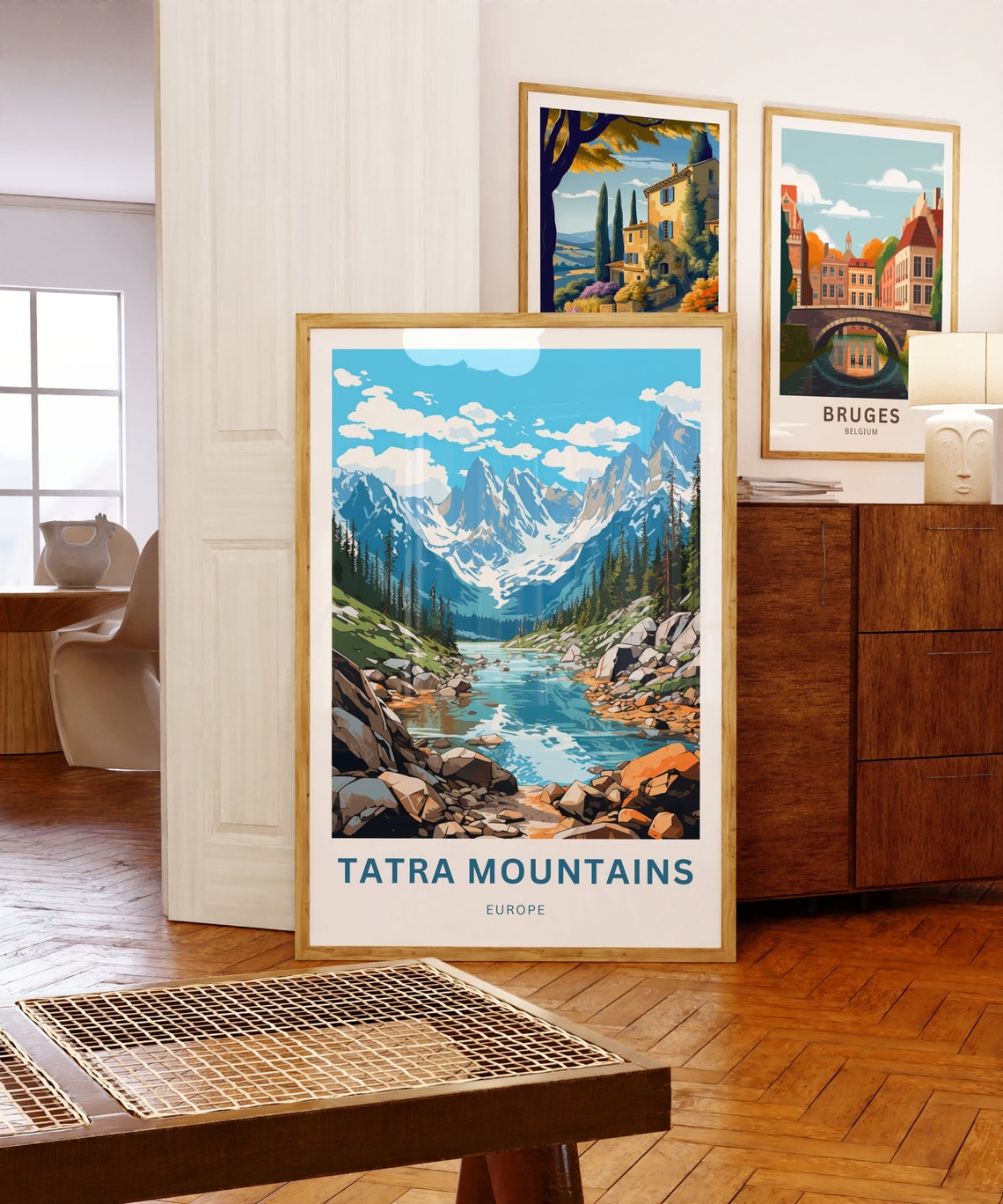 Tatra Mountains Europe Custom Text Alpine Stream Valley Travel Poster - Image 5