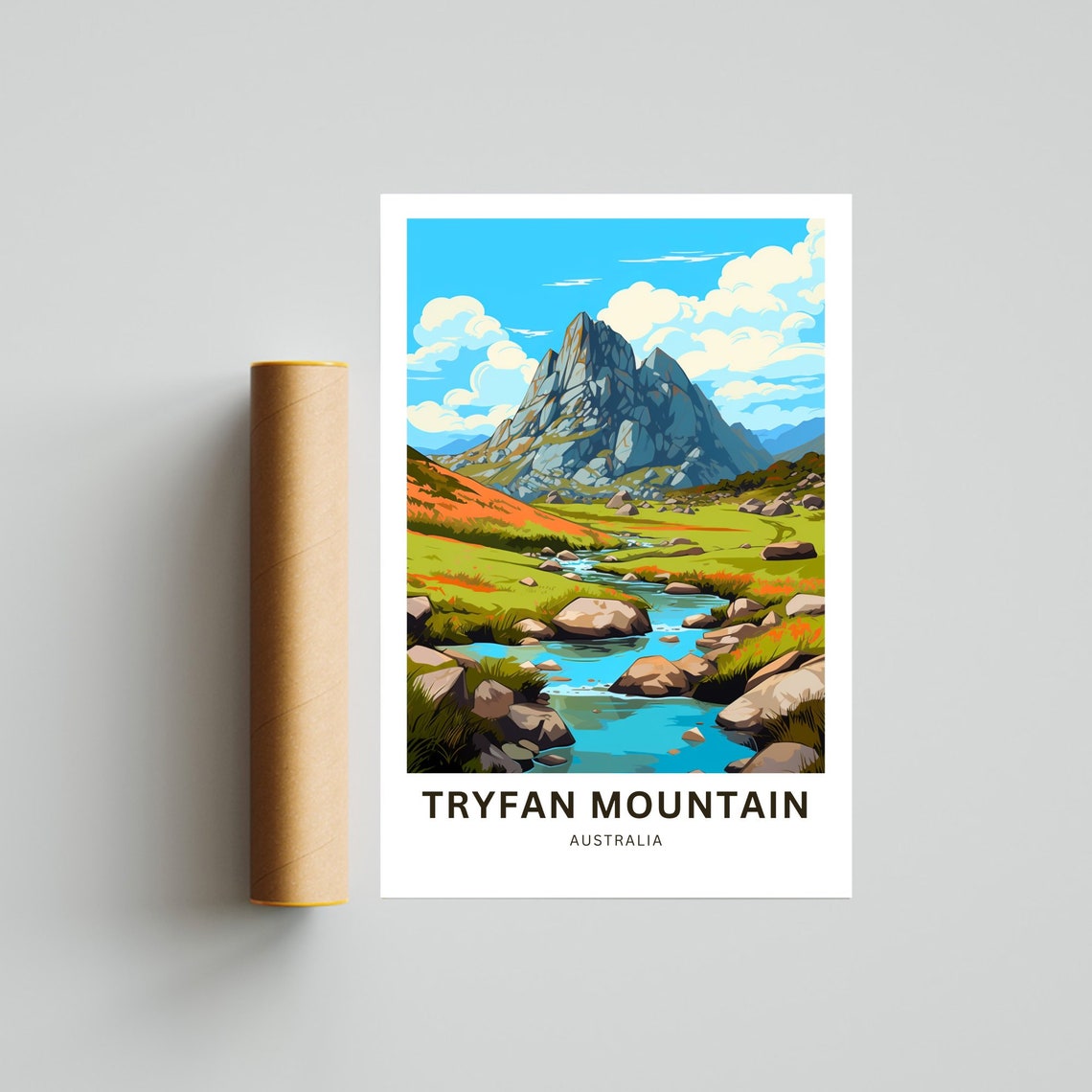 Tryfan Mountain Australia Rugged Peak Personalized Travel Poster - Image 4
