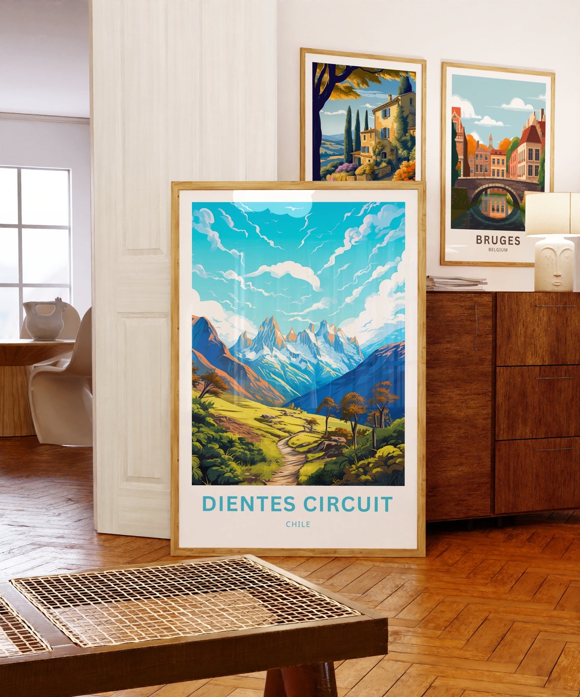 Dientes Circuit Trek Circuit Travel Print Dientes Circuit Trek Circuit Poster Chile Wall Art Framed Present Gift Chile Present - Image 5
