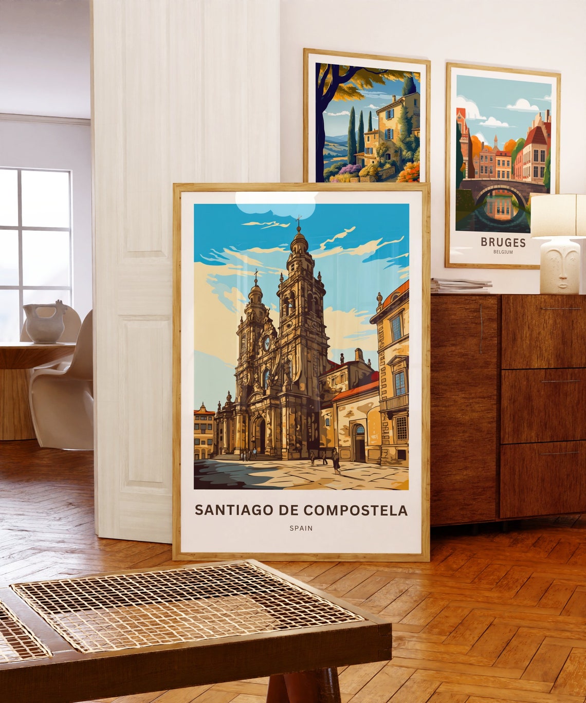 Santiago de Compostela Spain Cathedral Plaza Square Travel Poster - Image 5