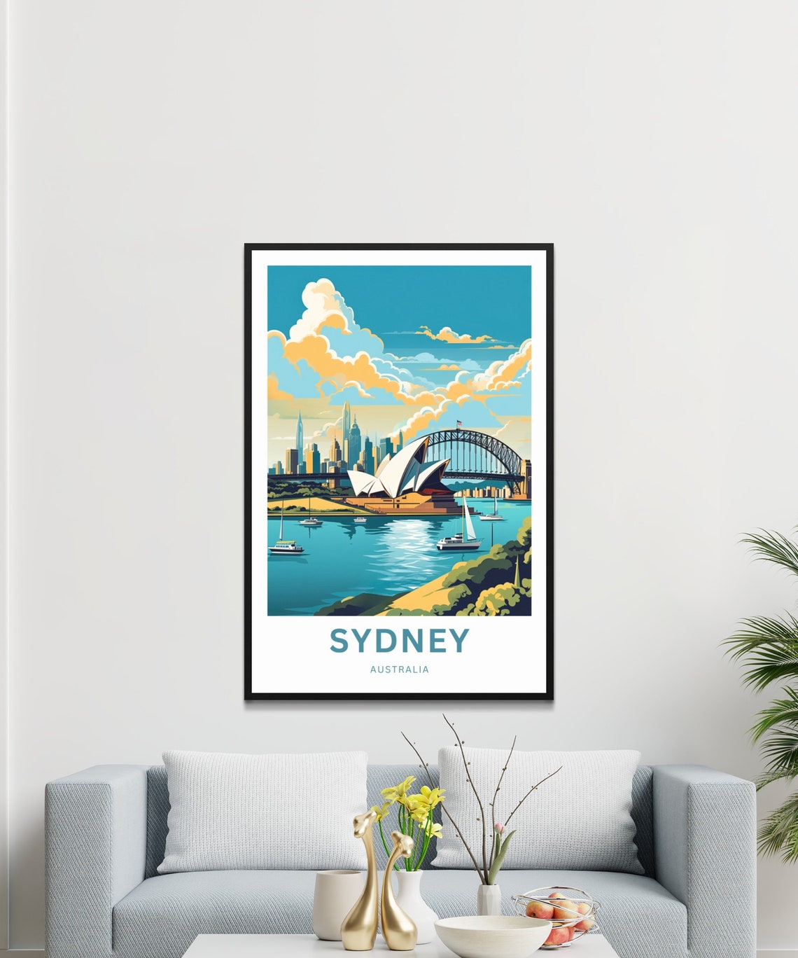 Sydney Australia Opera House Harbour Bridge Custom Travel Poster - Image 3