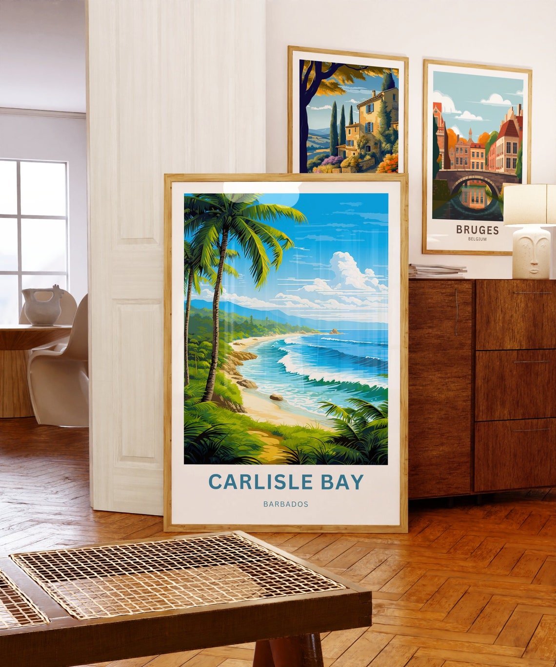 Carlisle Bay Barbados Personalized Palm Beach Surf Travel Poster - Image 5