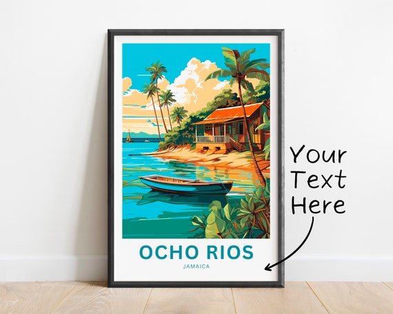 Personalized Ocho Rios Travel Print Ocho Rios Poster Jamaica Wall Art Framed Present Gift United States Present