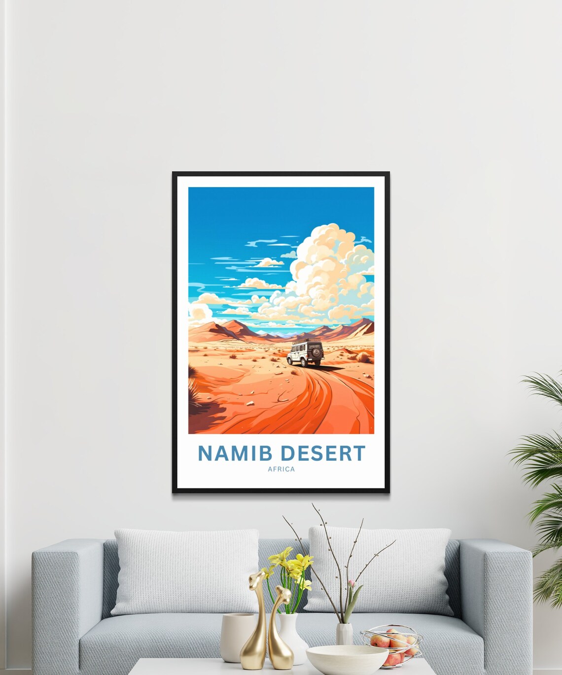 Namib Desert Africa Safari Jeep Red Dunes Adventure Travel Poster - Image 3